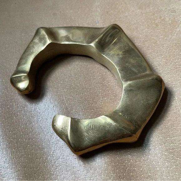 Ulla Johnson brass cuff gold statement bracelet bangle boho chunky sculptural - Picture 6 of 8